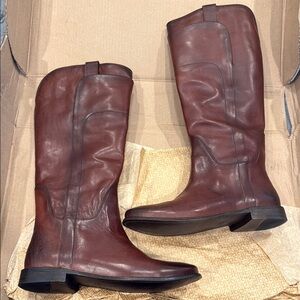 Frye Brown Over the Knee Boots Classic Leather Design